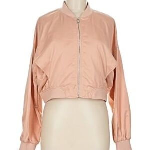 Zara Women's Pink Bomber Jacket Size Small